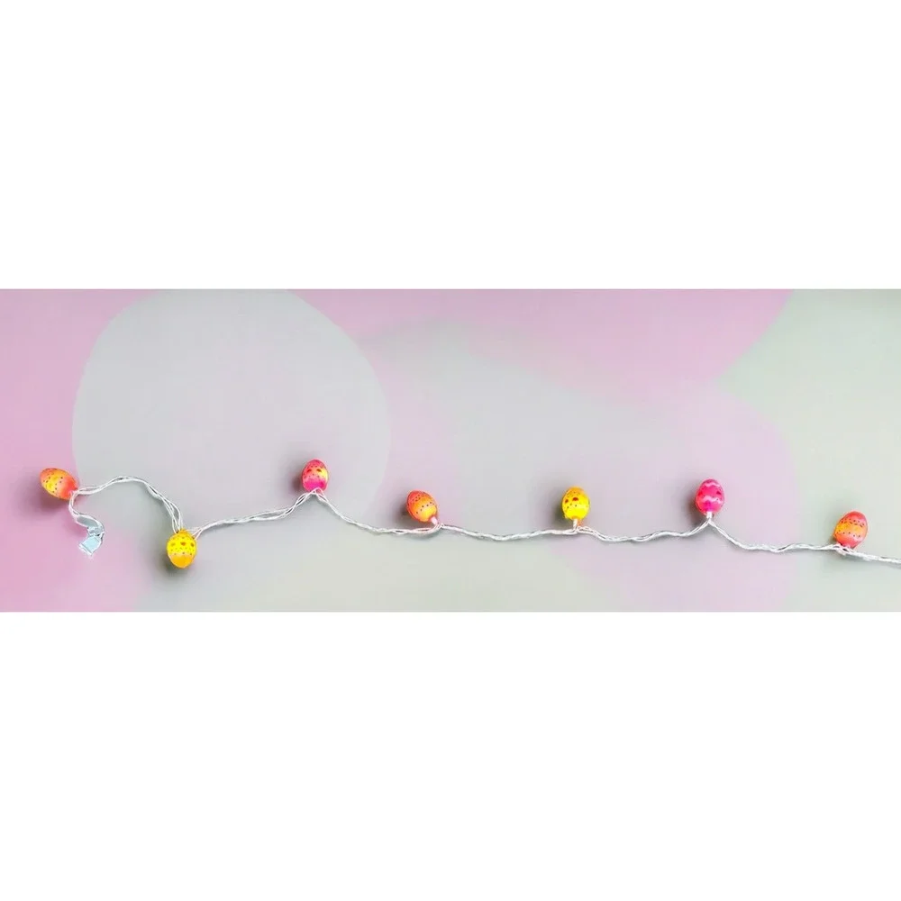 Set of 10 Clear Incandescent Light Pastel Multi-Color Easter Egg Spring Lights